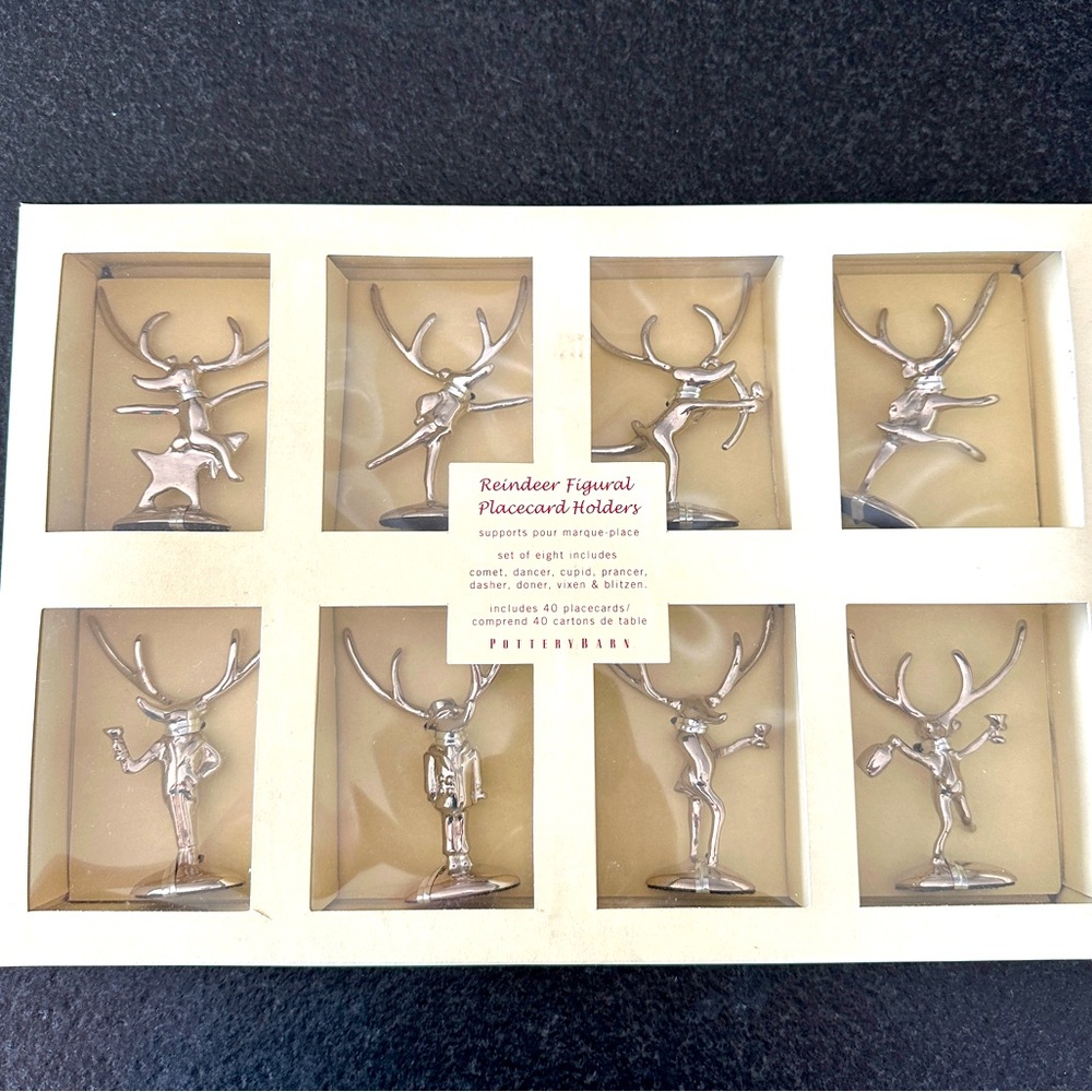 Pottery Barn Reindeer Figural Placecard Holders